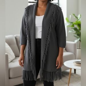 1X • Addition Elle • Knit Fringe Cardigan